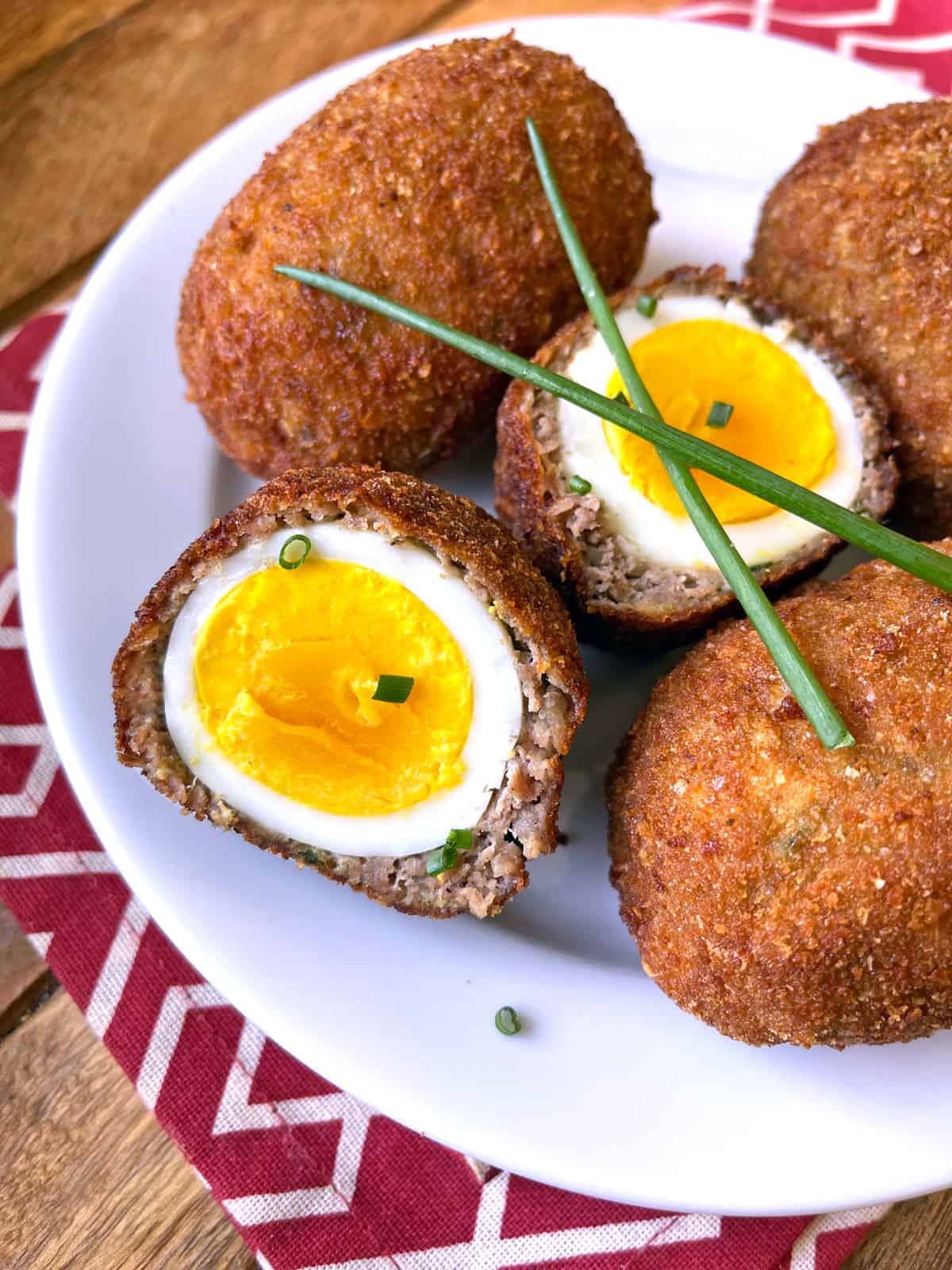 scotch eggs recipe traditional authentic british english sausage breadcrumbs breading fried mustard sauce