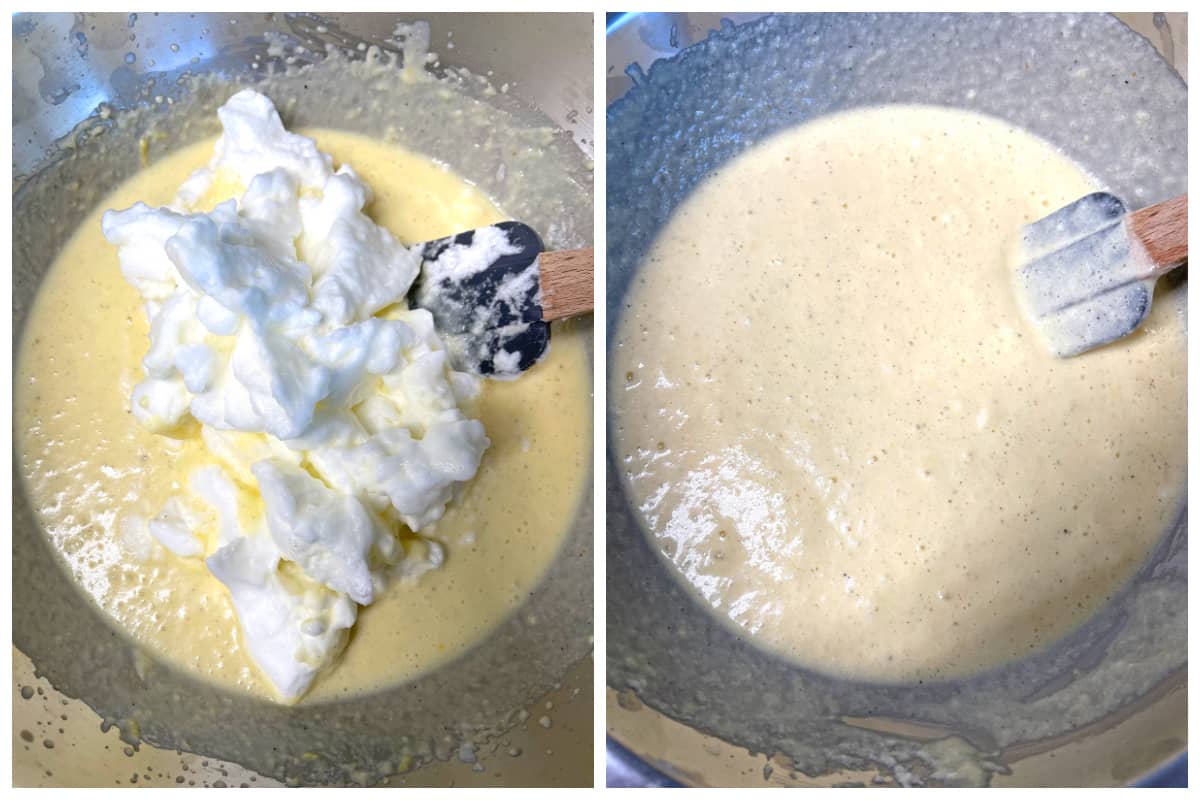 folding egg whites into batter