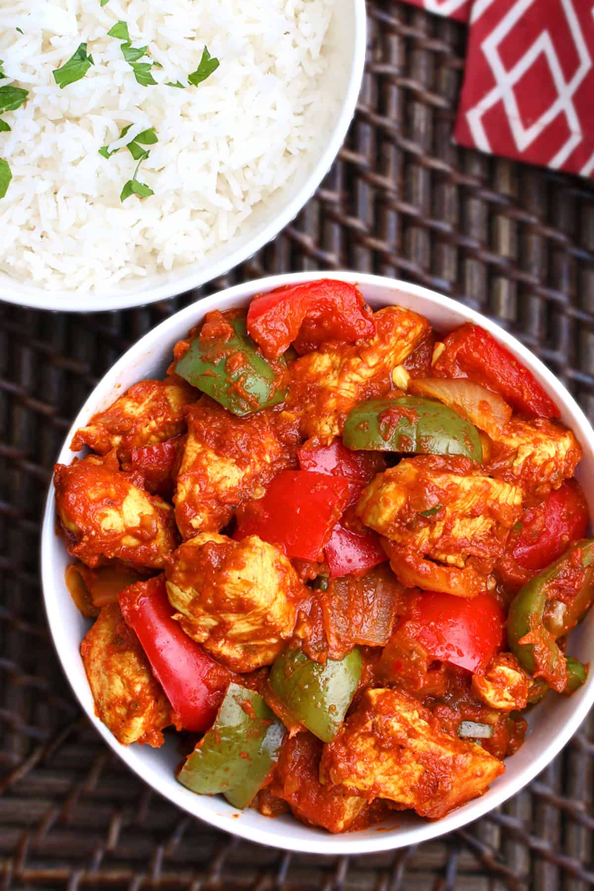 chicken jalfrezi recipe karahi kadai indian peppers tomato traditional authentic