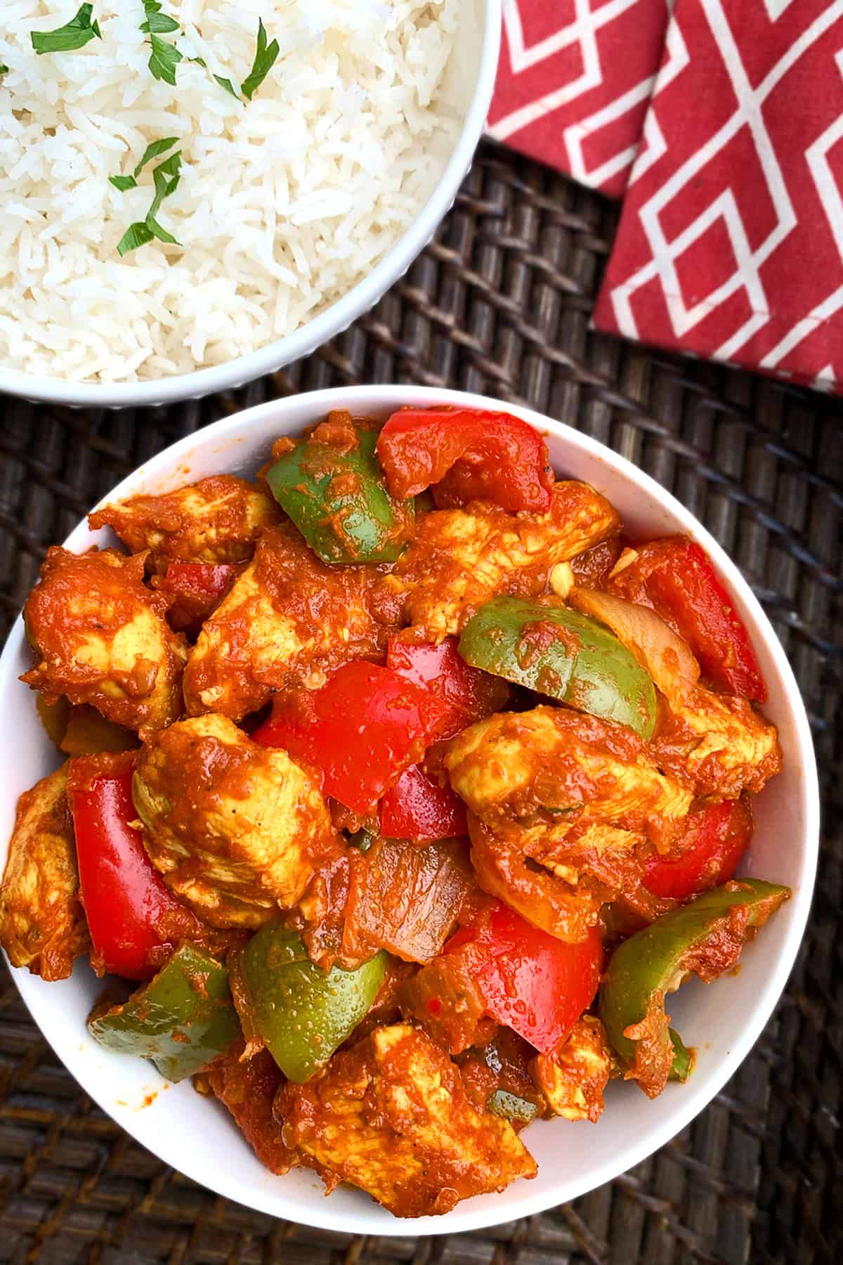 chicken jalfrezi recipe karahi kadai indian peppers tomato traditional authentic