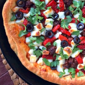 chorizo ​​picos receptas meksikietiško stiliaus alyvuogės skrudintos raudonosios paprikos alyvuogės queso fresco gilių patiekalų keptuvė