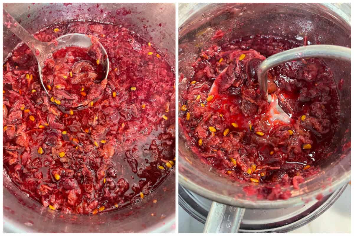 running the stewed fruit through a food mill