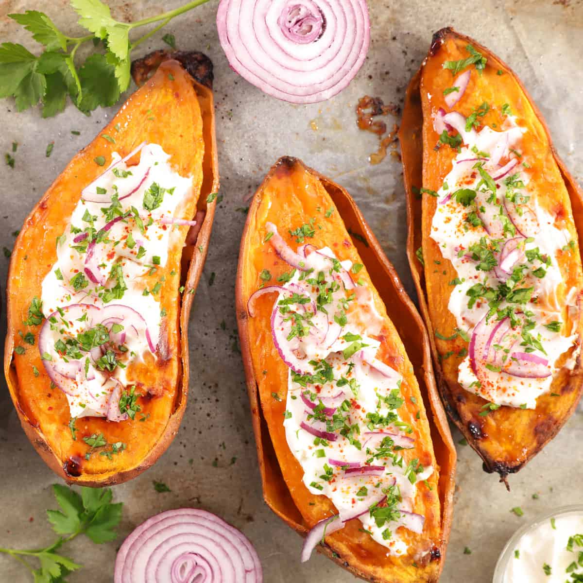 baked sweet potatoes recipe how to easy oven crispy sweet savory toppings vegan vegetarian gluten free