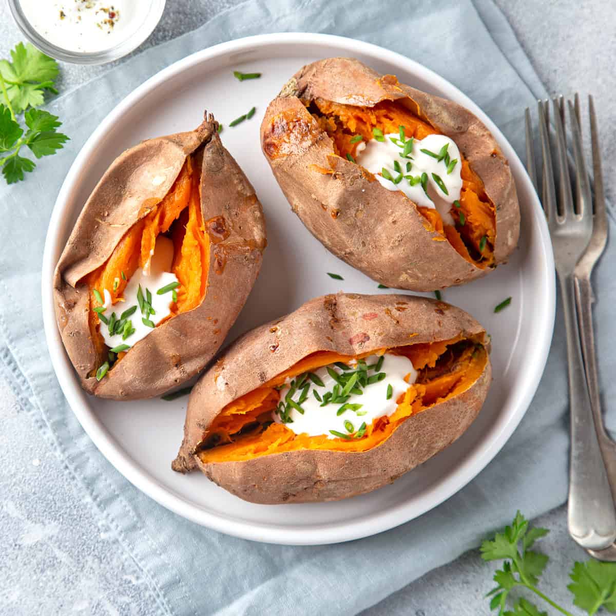 baked sweet potatoes recipe how to easy oven crispy sweet savory toppings vegan vegetarian gluten free