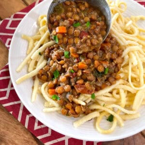 german lentils recipe linsen mit spätzle rezept süß saure sweet sour traditional authentic