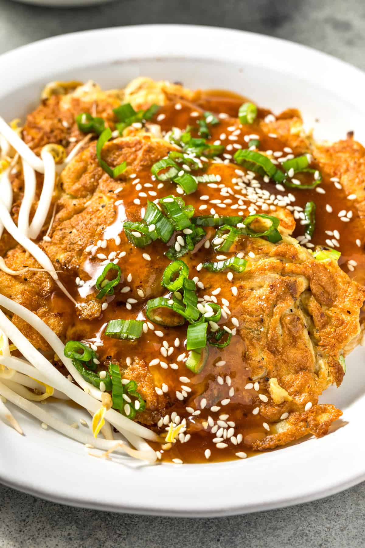 egg foo young recipe yung chinese omelet omelette gravy bean sprouts chicken pork beef shrimp mushroom vegetarian gluten free dairy free