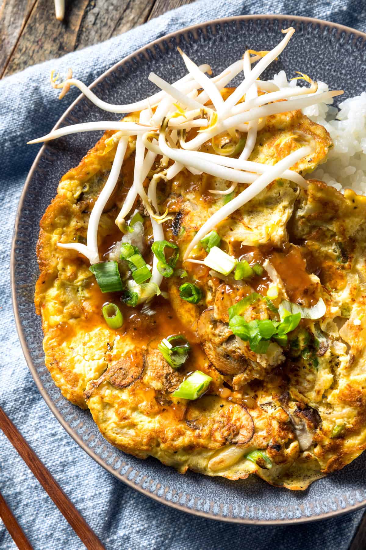 egg foo young recipe yung chinese omelet omelette gravy bean sprouts chicken pork beef shrimp mushroom vegetarian gluten free dairy free