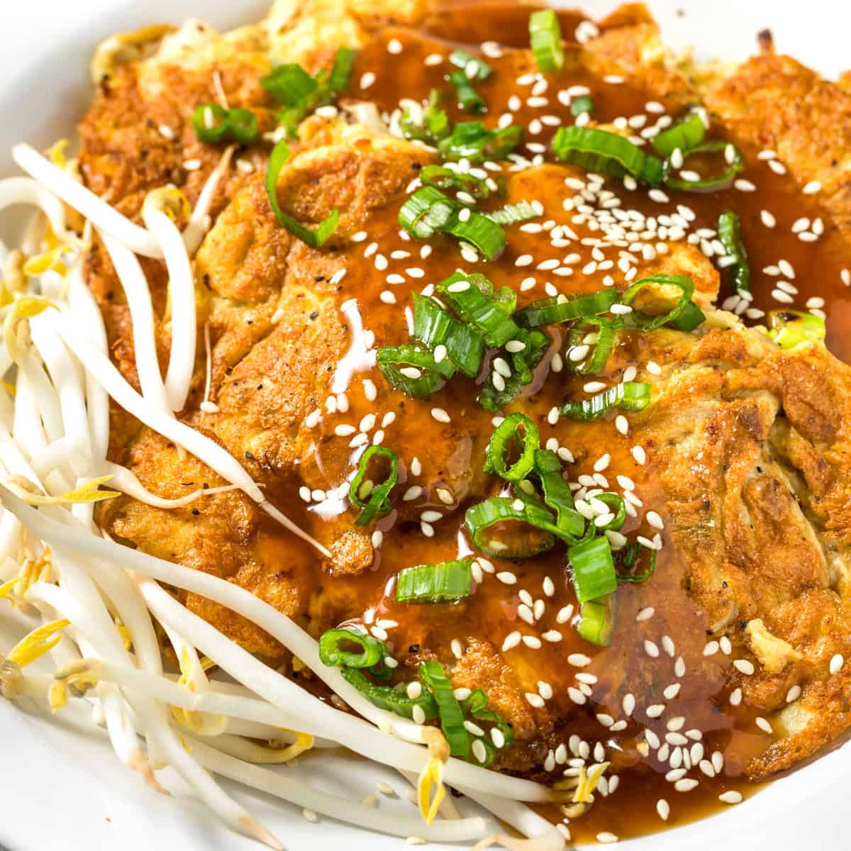 egg foo young recipe yung chinese omelet omelette gravy bean sprouts chicken pork beef shrimp mushroom vegetarian gluten free dairy free