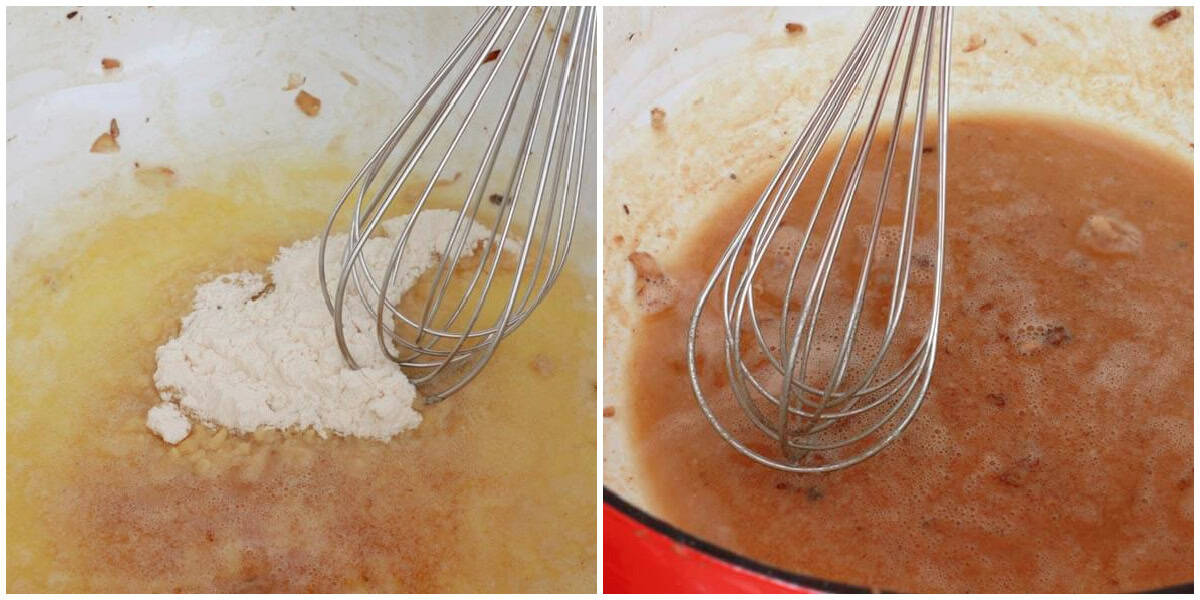 making a roux with butter and flour