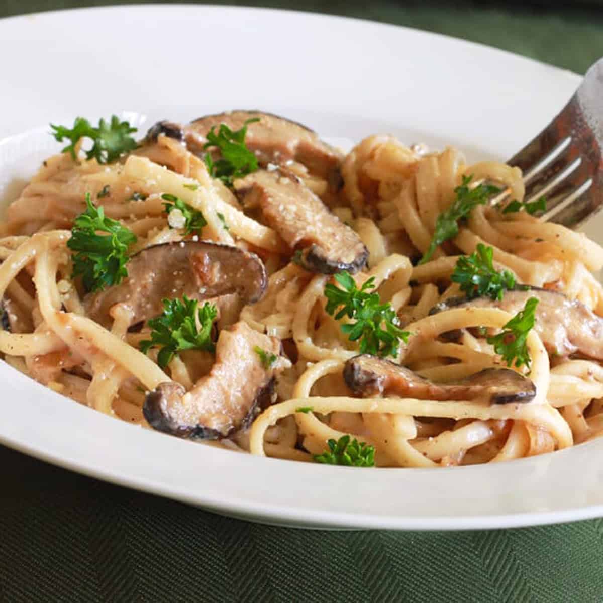 mushroom fettuccine recipe creamy alfredo shiitake porcini parmesan easy