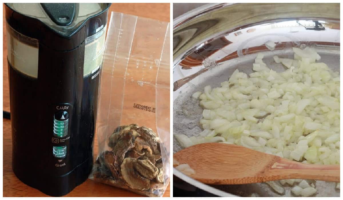 cooking the onion