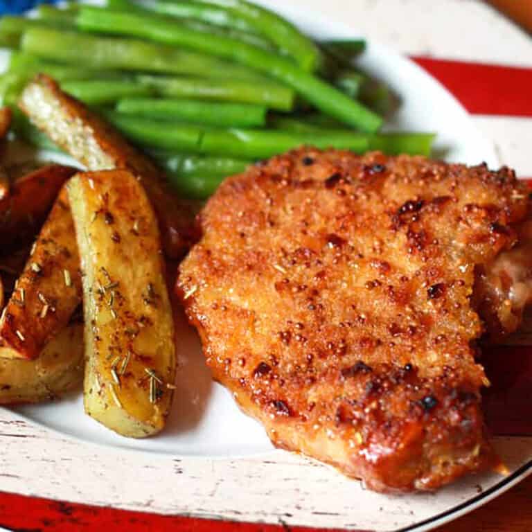 mustard pork chops recipe peach southern