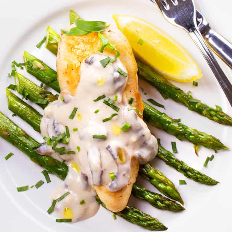 chicken with creamy mushroom sauce recipe best garlic parmesan white wine gourmet restaurant quality