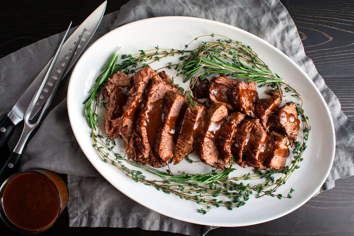 tri tip roast recipe best braised easy gravy red wine glaze gourmet