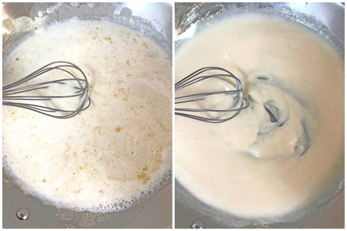 adding milk to roux
