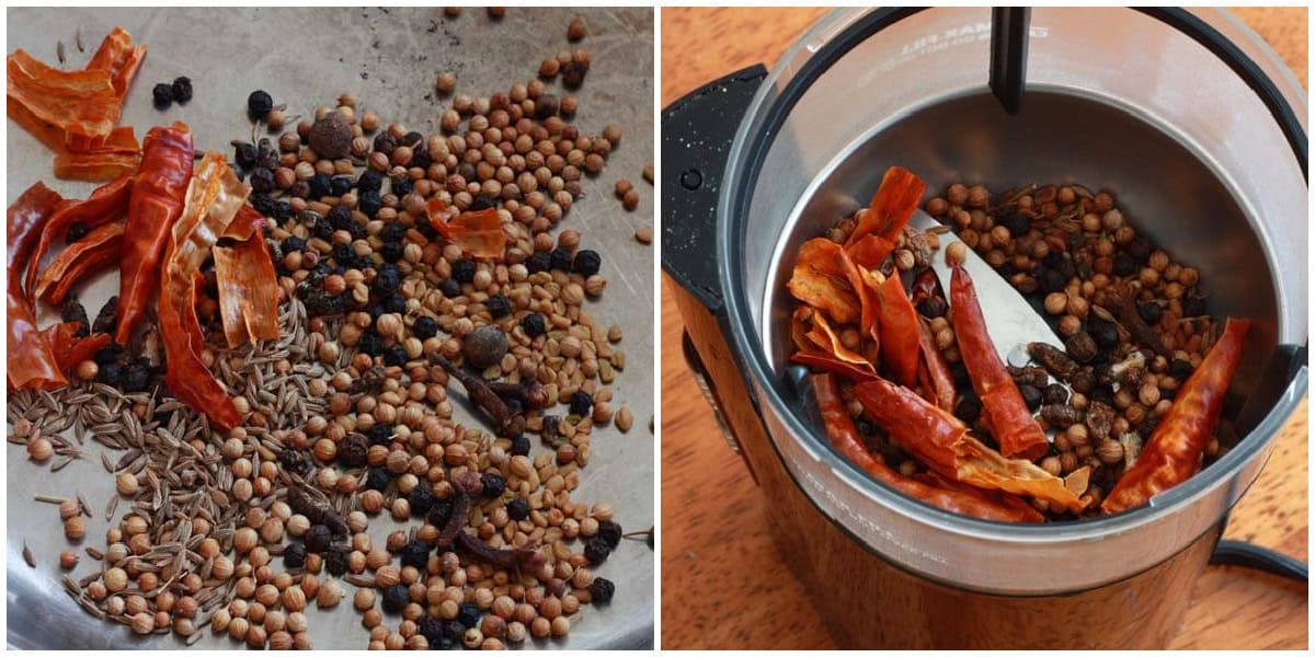 toasting the whole spices and grinding in a spice grinder