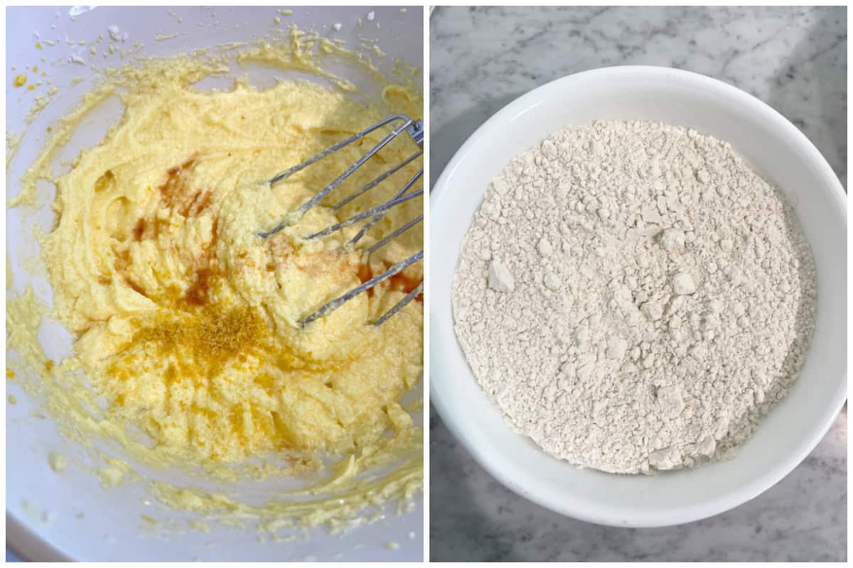 adding lemon zest and vanilla