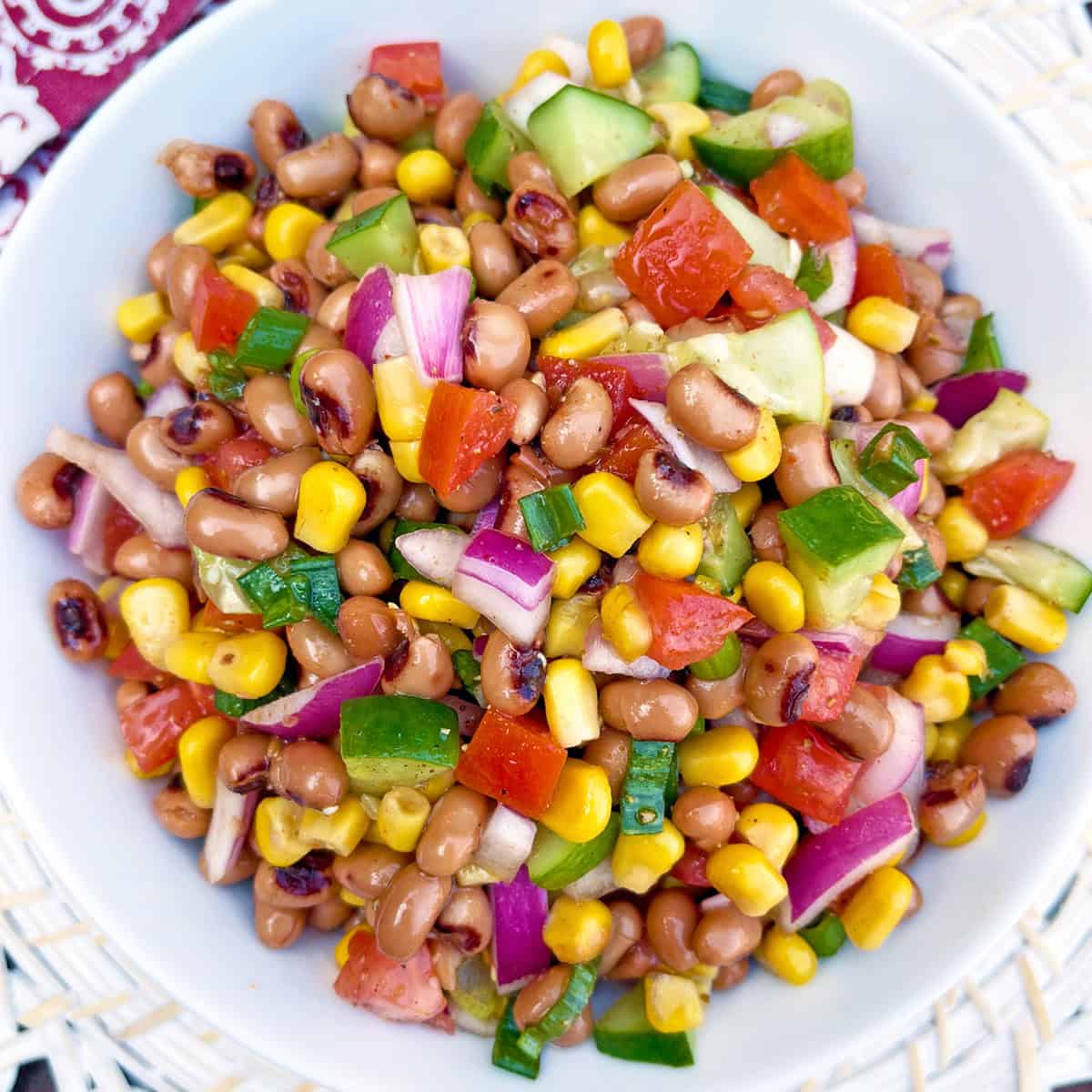 black eyed pea salad recipe southern corn cucumbers red onions smoky smoked paprika vinaigrette