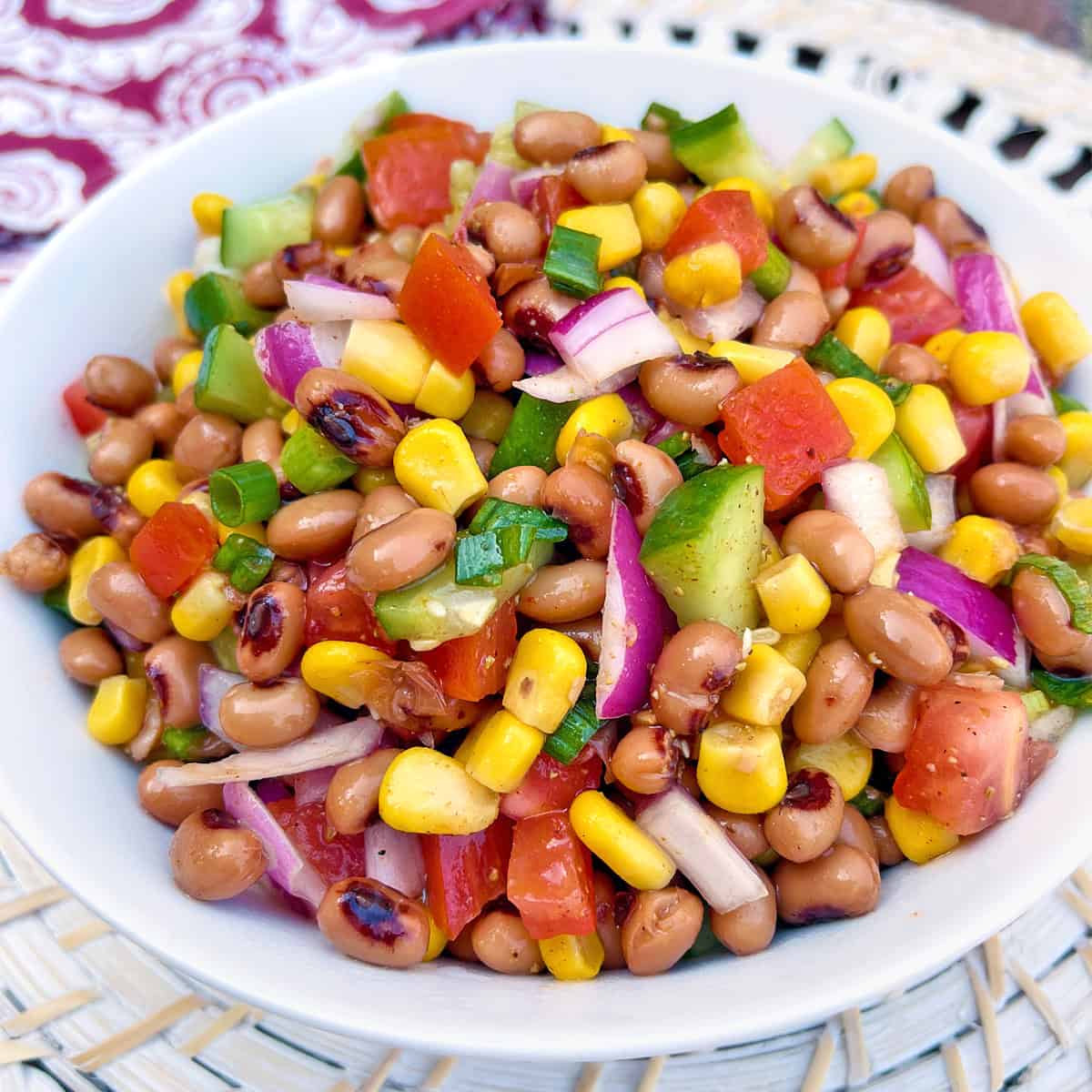 black eyed pea salad recipe southern corn cucumbers red onions smoky smoked paprika vinaigrette