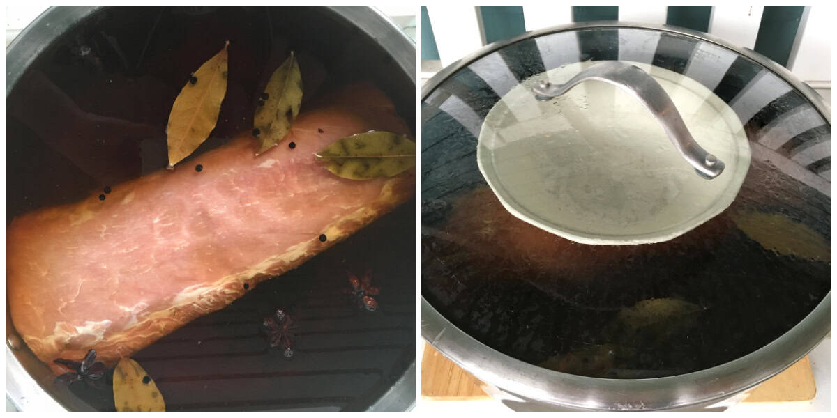 curing the pork loin in the brine