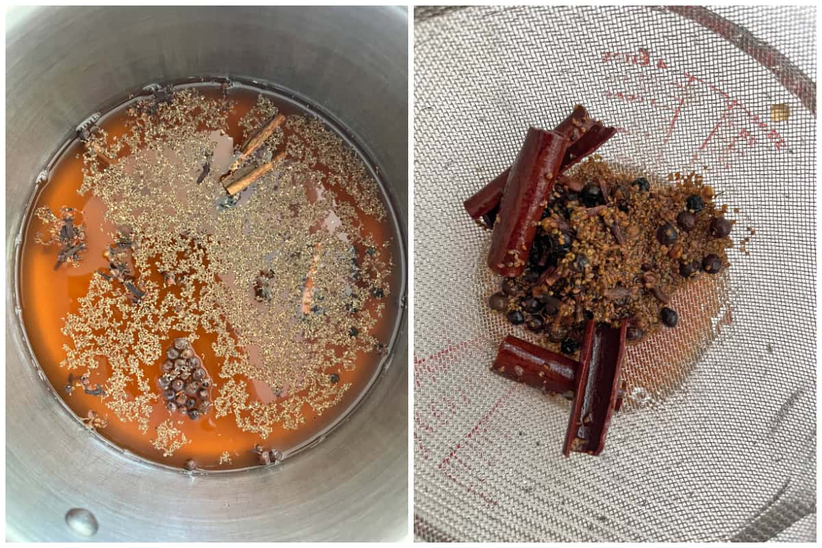 making spiced vinegar