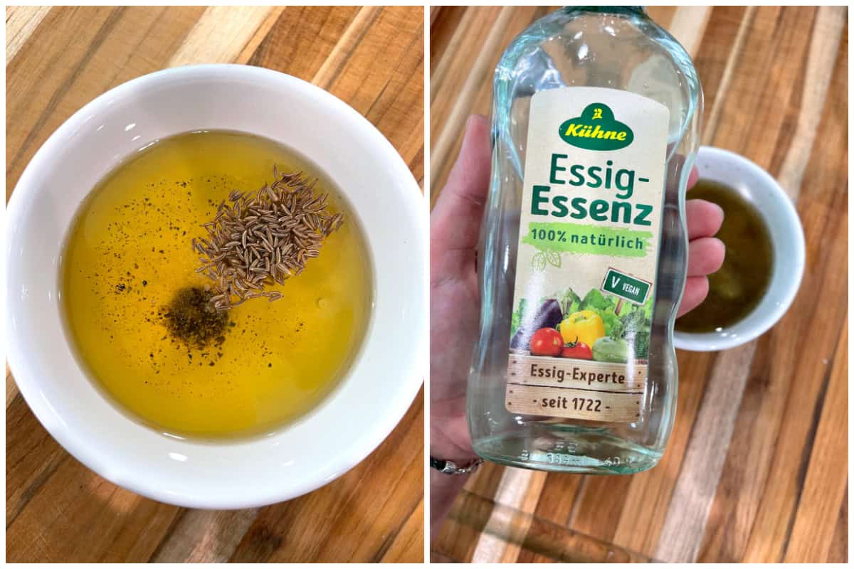making the vinaigrette