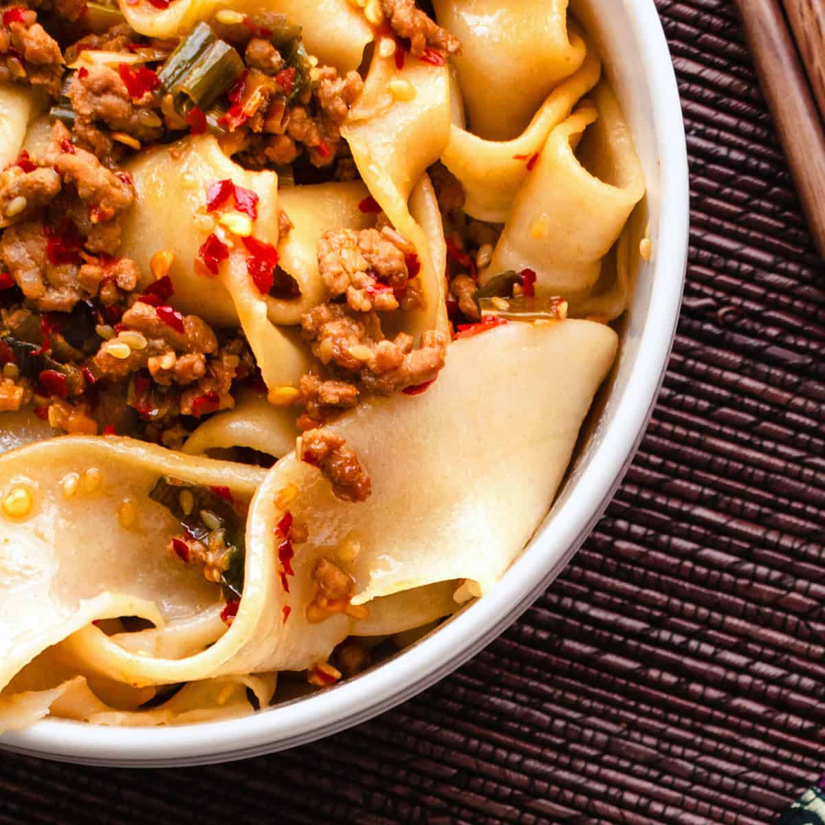 biang biang noodles recipe authentic chinese traditional homemade from scratch chili oil