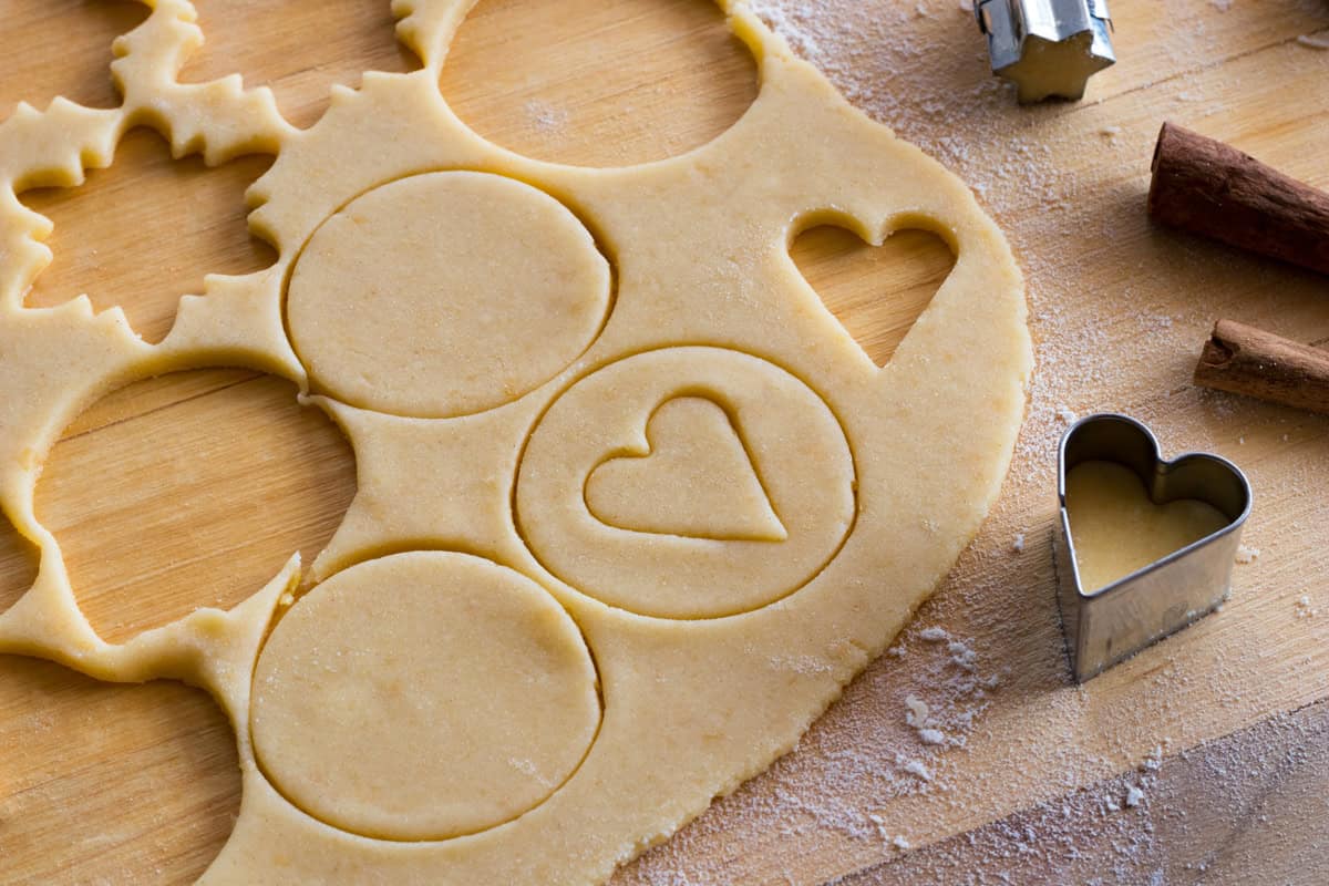 cutting out the cookies