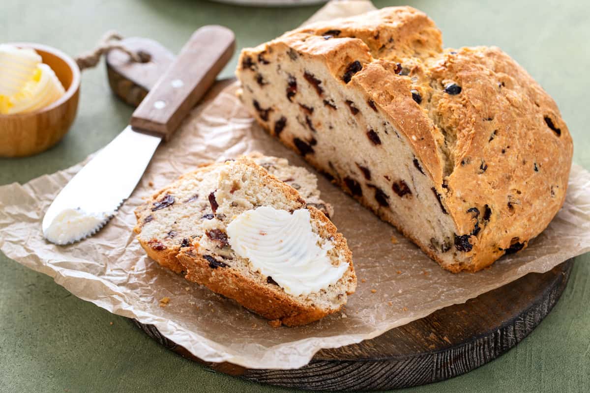irish soda bread recipe best traditional authentic raisins currants spiced ireland st. patrick's day easy
