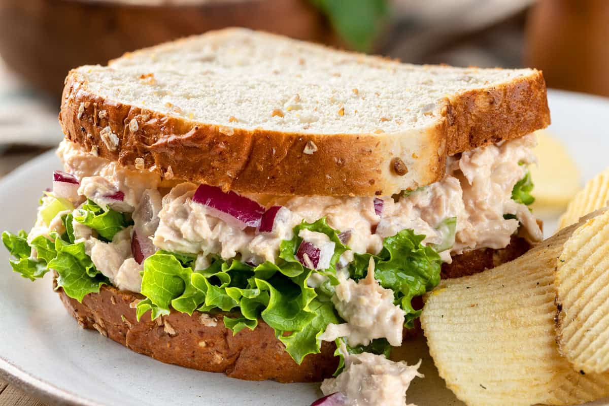 tuna salad recipe best perfect classic american sandwich melt easy celery pickle relish red onion