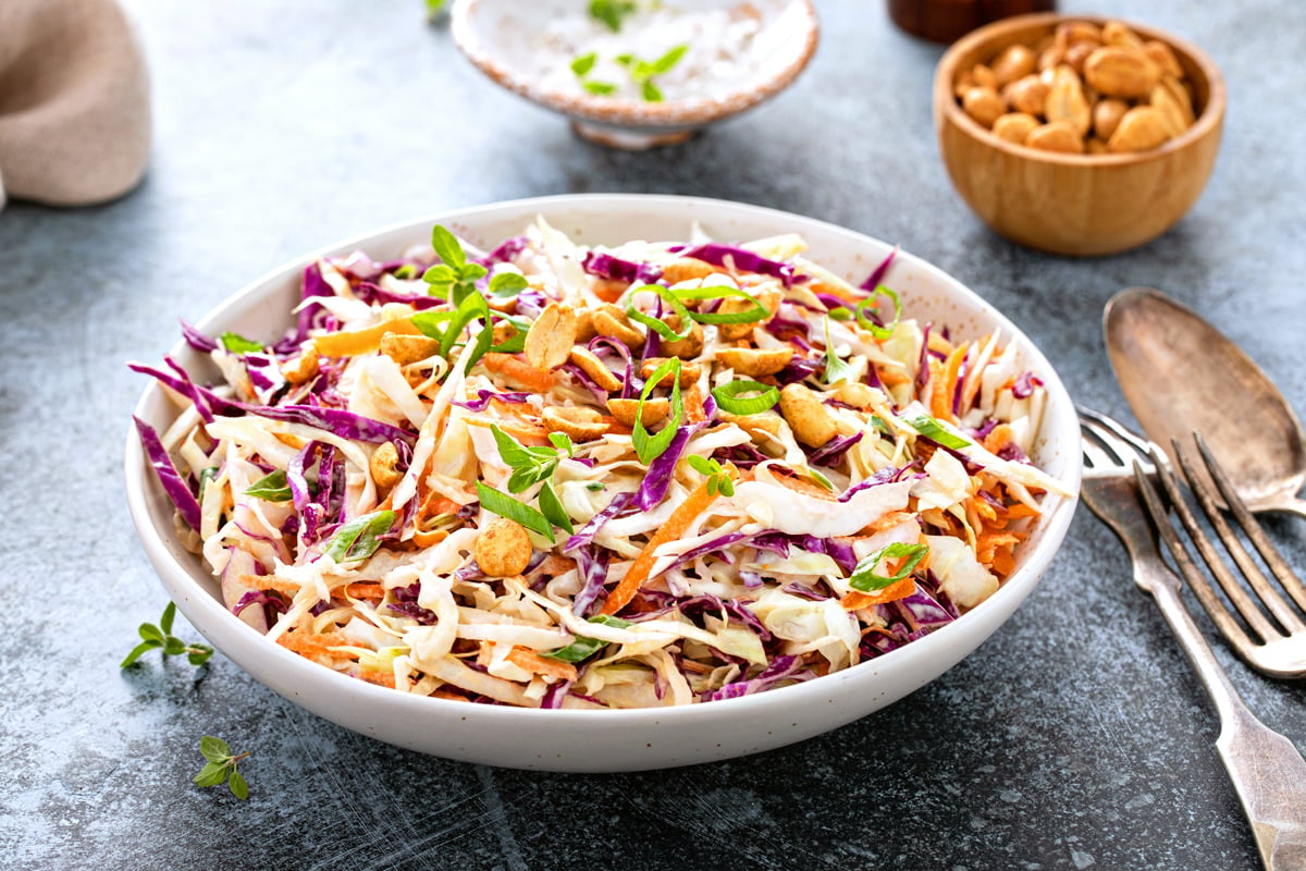 asian slaw recipe best coleslaw dressing sesame oil soy sauce crunchy easy restaurant creamy mayonnaise