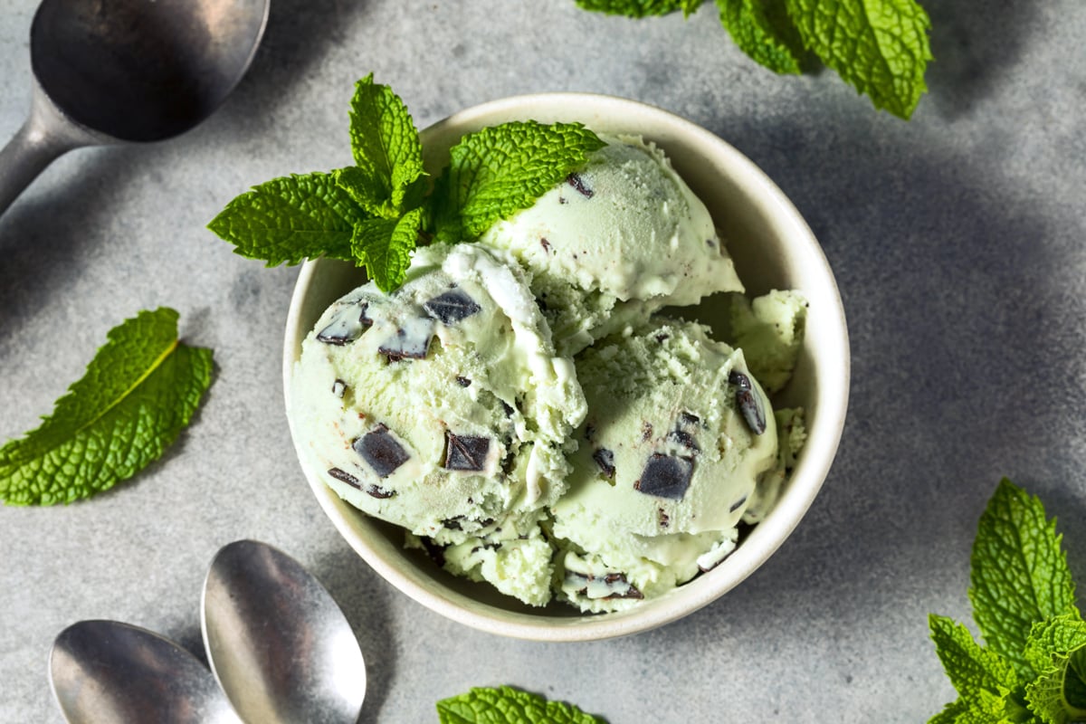 mint chocolate chip ice cream recipe best easy no egg yolks oreo without food coloring natural spirulina