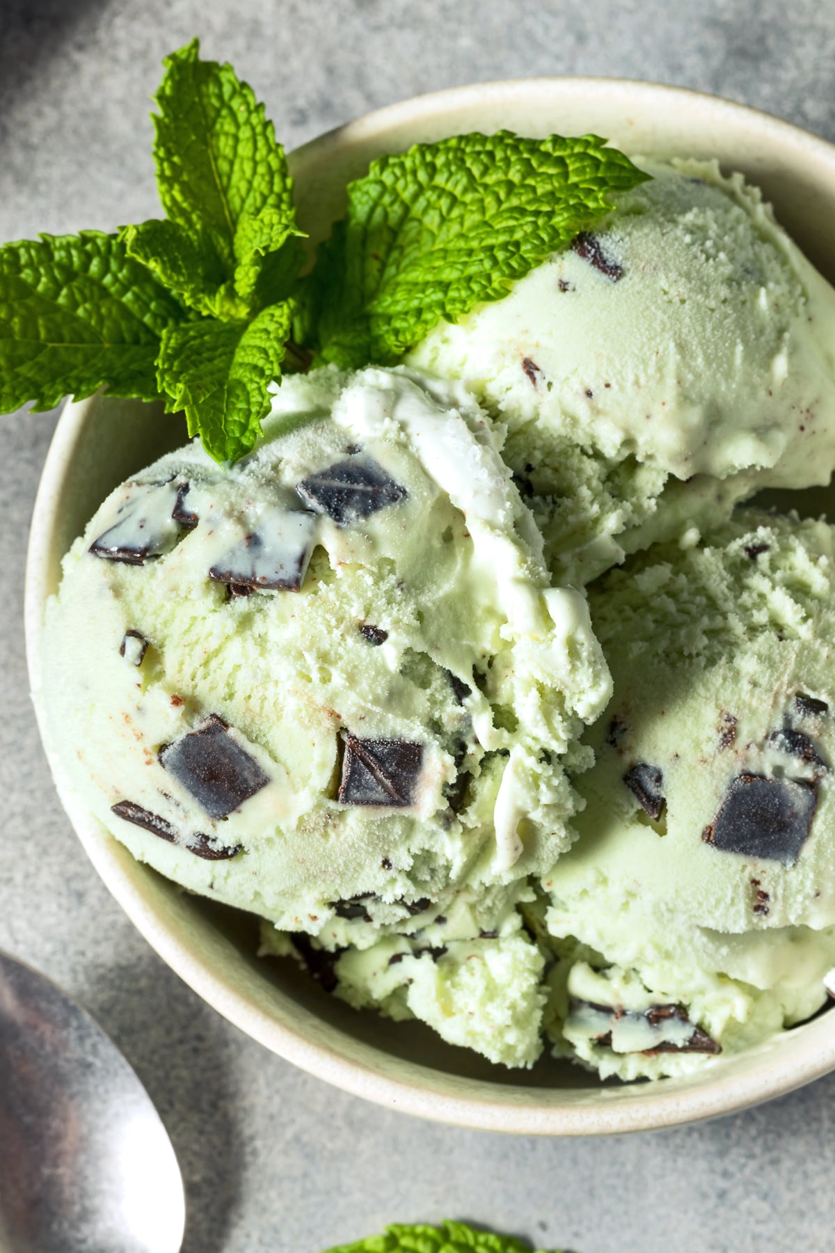 mint chocolate chip ice cream recipe best easy no egg yolks oreo without food coloring natural spirulina
