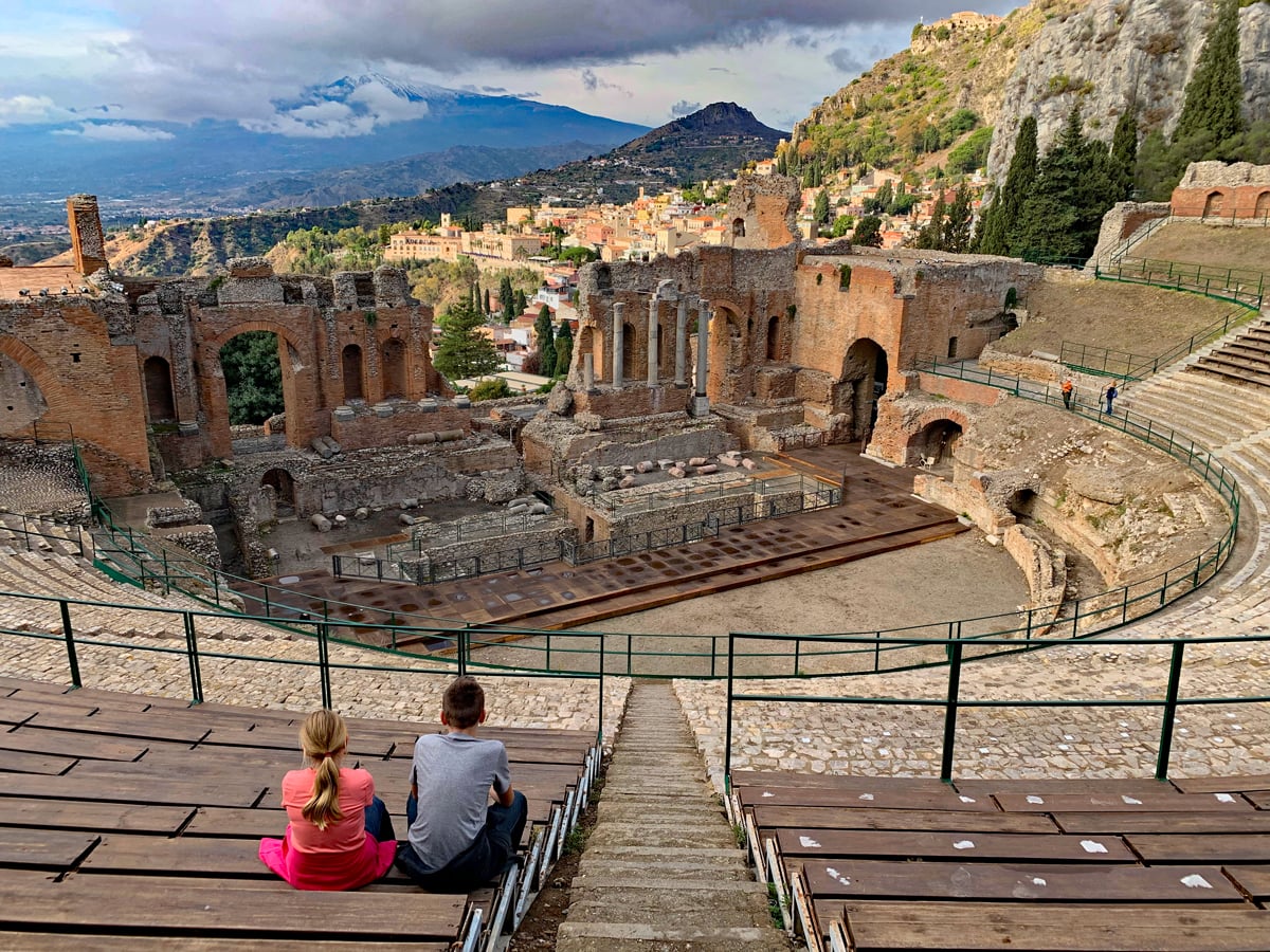 taormina siciily italy amphitheatre mt etna daring gourmet