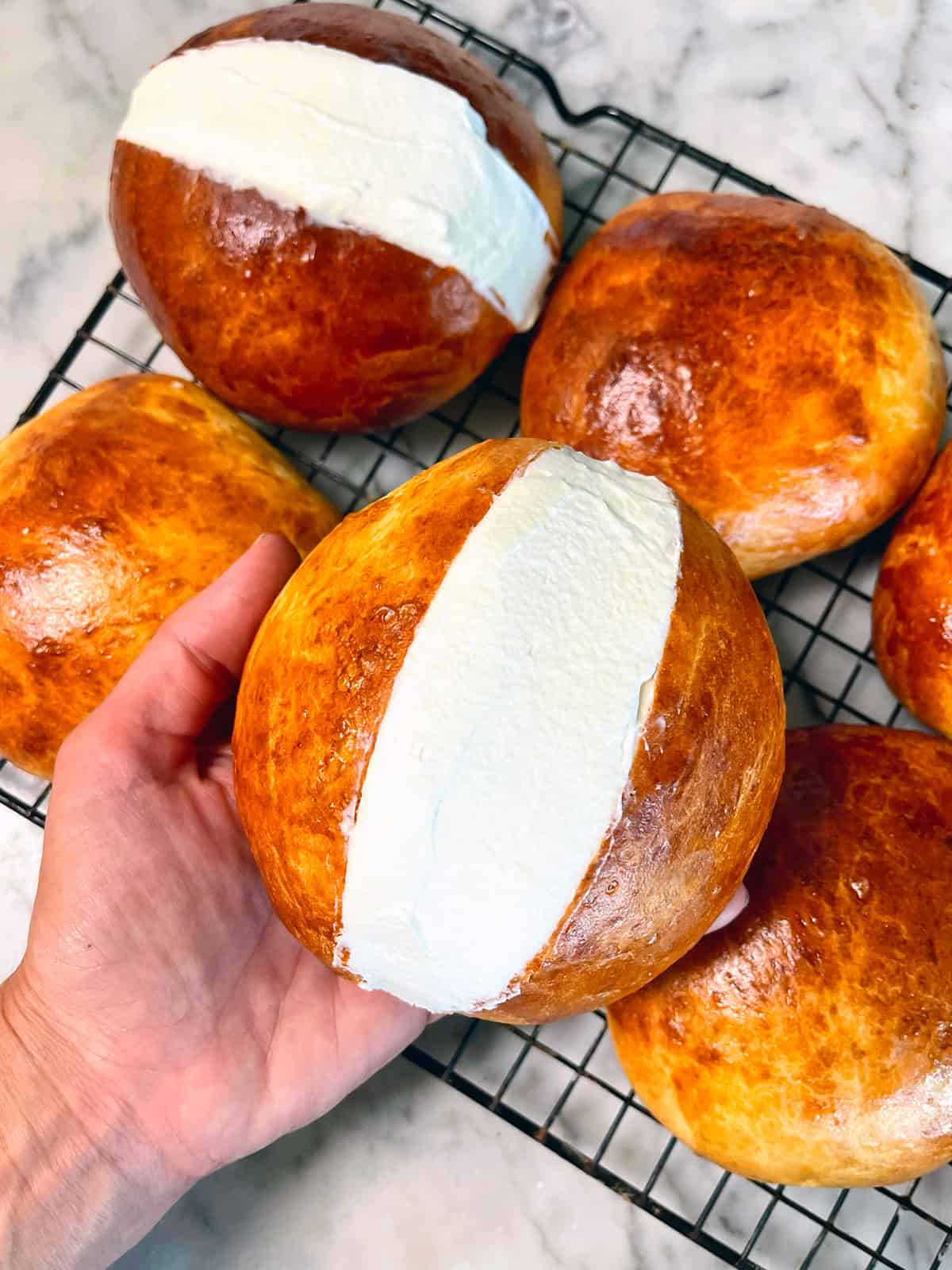 maritozzi recipe authentic traditional homemade maritozzo how to make Italian Roman Rome pastry sweet cream buns rolls orange zest lemon