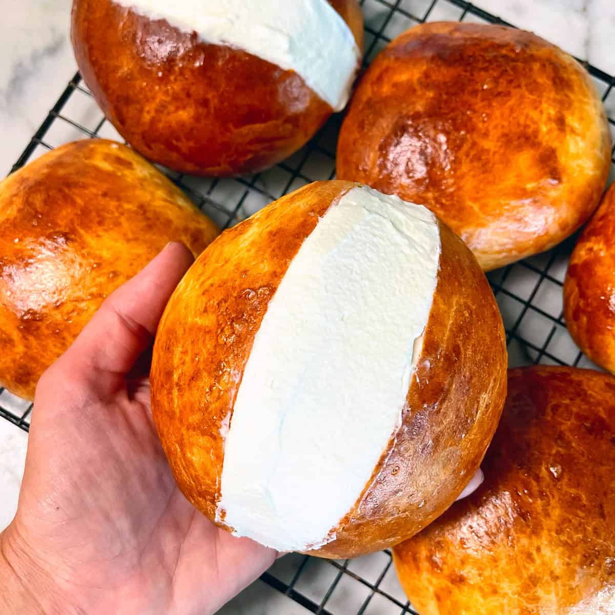 maritozzi recipe authentic traditional homemade maritozzo how to make Italian Roman Rome pastry sweet cream buns rolls orange zest lemon