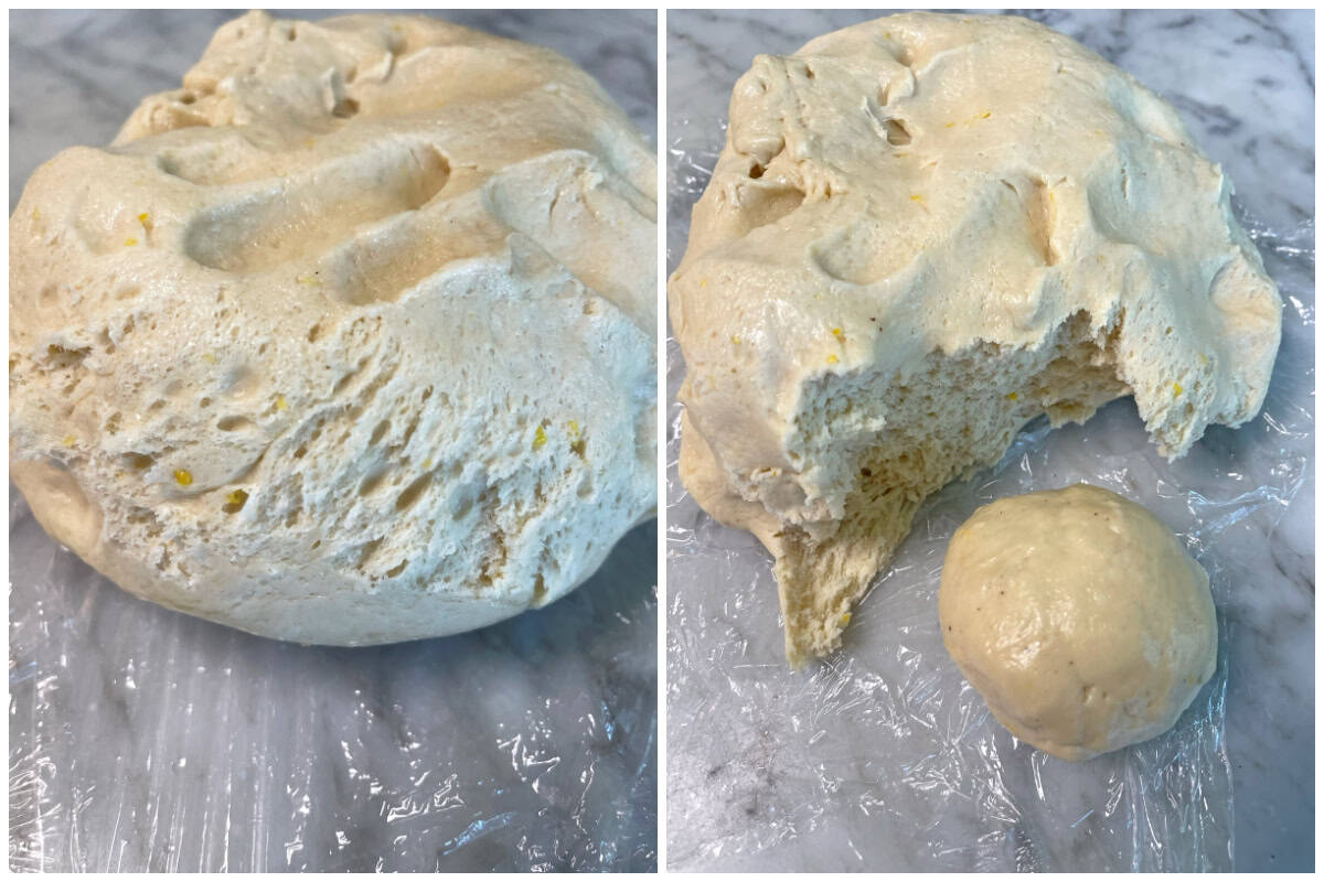 forming dough into individual balls