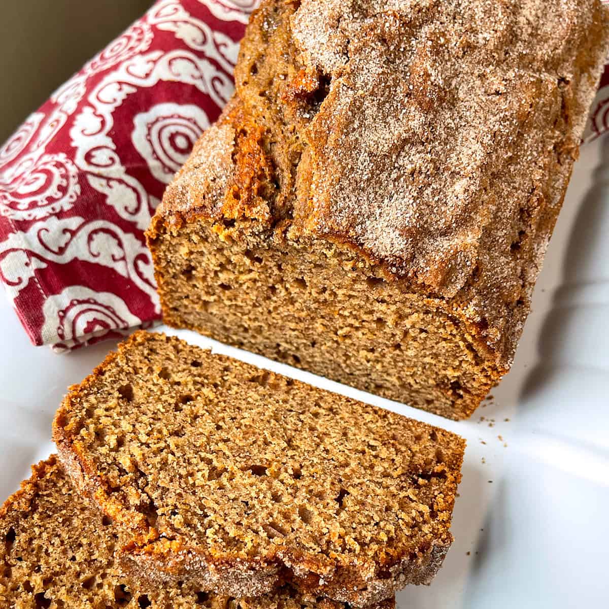 applesauce bread recipe loaf cake apple cider juice cinnamon nutmeg spice moist tender best easy